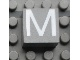Part No: Mx1022Apb013  Name: Modulex, Tile 2 x 2 (no Internal Supports) with White Capital Letter M Pattern