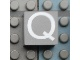 Part No: Mx1022Apb017  Name: Modulex, Tile 2 x 2 (no Internal Supports) with White Capital Letter Q Pattern