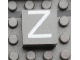 Part No: Mx1022Apb026  Name: Modulex, Tile 2 x 2 (no Internal Supports) with White Capital Letter Z Pattern