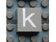 Part No: Mx1022Apb037  Name: Modulex, Tile 2 x 2 (no Internal Supports) with White Lowercase Letter k Pattern