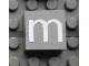 Part No: Mx1022Apb038  Name: Modulex, Tile 2 x 2 (no Internal Supports) with White Lowercase Letter m Pattern