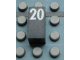 Part No: Mx1021Apb60  Name: Modulex, Tile 1 x 2 with White Calendar Day Number '20' Pattern