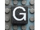 Part No: Mx1022Apb007  Name: Modulex, Tile 2 x 2 (no Internal Supports) with White Capital Letter G Pattern