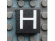 Part No: Mx1022Apb008  Name: Modulex, Tile 2 x 2 (no Internal Supports) with White Capital Letter H Pattern