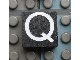 Part No: Mx1022Apb017  Name: Modulex, Tile 2 x 2 (no Internal Supports) with White Capital Letter Q Pattern