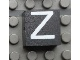 Part No: Mx1022Apb026  Name: Modulex, Tile 2 x 2 (no Internal Supports) with White Capital Letter Z Pattern