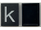 Part No: Mx1043pb45  Name: Modulex, Tile 3 x 4 (no Internal Supports) with White Lowercase Letter k Pattern
