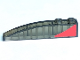 Part No: 42022pb44L  Name: Slope, Curved 6 x 1 with Red Triangle Pattern Model Left Side (Sticker) - Set 8156
