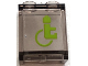 Part No: 87552pb109  Name: Panel 1 x 2 x 2 with Side Supports - Hollow Studs with Lime Minifigure in Wheelchair Pattern (Sticker) - Set 60337