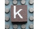 Part No: Mx1022Apb037  Name: Modulex, Tile 2 x 2 (no Internal Supports) with White Lowercase Letter k Pattern