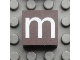 Part No: Mx1022Apb038  Name: Modulex, Tile 2 x 2 (no Internal Supports) with White Lowercase Letter m Pattern