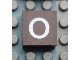 Part No: Mx1022Apb040  Name: Modulex, Tile 2 x 2 (no Internal Supports) with White Lowercase Letter o Pattern
