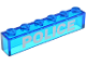 Part No: 3067pb09  Name: Brick 1 x 6 without Bottom Tubes with White 'POLICE' Sans-Serif Bold Pattern
