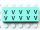 Part No: Mx1052pb004  Name: Modulex, Tile 2 x 5 with Black 'V V V V V V V V V V' Pattern