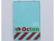 Part No: 2494px8  Name: Glass for Window 1 x 4 x 5 with Octan Logo and Red Danger Stripes Pattern