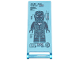 Part No: 30292pb069  Name: Flag 7 x 3 with Bar Handle with Digital Display Dark Bluish Gray 'MARK XLIX RESCUE', Black 'WIP' and '3000', and Iron Man Suit Design Pattern (Sticker) - Set 76269