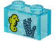 Part No: 3065pb14  Name: Brick 1 x 2 without Bottom Tube with Yellow Seahorse and Sand Blue Seagrass on Transparent Background Pattern (Sticker) - Set 60266