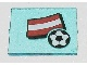 Part No: 3855pb011  Name: Glass for Window 1 x 4 x 3 with Flag of Austria and Soccer Ball Pattern (Sticker) - Set 3404