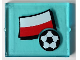 Part No: 3855pb014  Name: Glass for Window 1 x 4 x 3 with Flag of Poland and Soccer Ball Pattern (Sticker) - Set 3404
