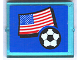 Part No: 3855pb021  Name: Glass for Window 1 x 4 x 3 with Flag of USA and Soccer Ball on Blue Background Pattern (Sticker) - Set 3406