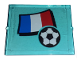 Part No: 3855pb030  Name: Glass for Window 1 x 4 x 3 with Flag of France and Soccer Ball Pattern (Sticker) - Set 3406