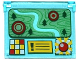 Part No: 60603pb006  Name: Glass for Window 1 x 4 x 3 - Opening with Terrain Map with Trees and Targets and Buttons Pattern