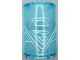 Part No: 85941pb030  Name: Cylinder Half 2 x 4 x 5 with 1 x 2 Cutout with Metallic Light Blue Superman Logo and White Circuitry Pattern (Sticker) - Set 41239