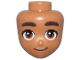 Part No: 105992  Name: Mini Doll, Head Friends with Dark Brown Thick Eyebrows, Dark Orange Eyes, Nougat Lips, and Closed Mouth Smile Pattern