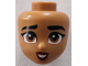 Part No: 107783  Name: Mini Doll, Head Friends with Black Thick Eyebrows, Dark Orange Eyes, Dark Red Lips, Open Mouth Smile with Teeth Pattern