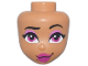 Part No: 107808  Name: Mini Doll, Head Friends with Black Eyebrows, Left Raised, Single Eyelashes, Magenta Eyes and Lips, Dark Pink Eye Shadow, Beauty Mark, Lopsided Grin Pattern (Ursula)