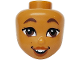 Part No: 110552  Name: Mini Doll, Head Friends with Dark Brown Eyebrows, Eyes and Beauty Mark, Black Eyelashes, Dark Orange Lips, and Open Mouth Smile with Top Teeth Pattern