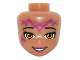 Part No: 19836  Name: Mini Doll, Head Friends with Orange Eyes, Wide Smile and Magenta Elves Tribal Pattern (Azari)