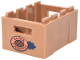 Part No: 30150pb07  Name: Container, Crate 3 x 4 x 1 2/3 with Handholds with Dark Blue and Nougat Pineapple and Reddish Brown 'ALOHA PINEAPPLE' Pattern (Sticker) - Set 43268