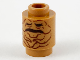 Part No: 3062pb066  Name: Brick, Round 1 x 1 with Reddish Brown Mandrake Face and Closed Mouth Pattern