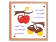 Part No: 3068pb1064  Name: Tile 2 x 2 with Shopping List with Medium Lavender Lines, Branches with Red Apple and Acorns Pattern (Sticker) - Set 41182