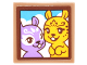 Part No: 3068pb1065  Name: Tile 2 x 2 with Portrait of Bright Light Yellow and Medium Lavender Squirrels with Sky and Clouds Background Pattern (Sticker) - Set 41182