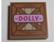 Part No: 3068pb1117  Name: Tile 2 x 2 with Wooden Fence and Bright Pink Name Tag with Magenta 'DOLLY' Pattern