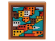 Part No: 3068pb2138  Name: Tile 2 x 2 with Orange, Bright Light Orange, Red, and White Houses on Dark Turquoise Hillside Pattern (Sticker) - Set 40583