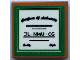 Part No: 3068pb2232  Name: Tile 2 x 2 with Black 'Certificate of Authenticity', 'JL.NMU.CG' and Green Border Pattern (Sticker) - Set 21336