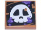 Part No: 3068pb2478  Name: Tile 2 x 2 with White Super Mario Skull and Dark Purple Poison Splotches on Black Background Pattern