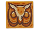 Part No: 3070pb356  Name: Tile 1 x 1 with Owl Head with Dark Brown Outline, Tan Feathers and Dark Orange Highlights Pattern