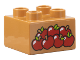 Part No: 3437pb117  Name: Duplo, Brick 2 x 2 with 7 Apples Pattern