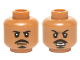 Part No: 3626cpb1421  Name: Minifigure, Head Dual Sided Black Moustache and Goatee, White Pupils, Neutral / Open Mouth Scowling Teeth Pattern (Tasu Leech) - Hollow Stud