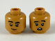 Part No: 3626cpb2399  Name: Minifigure, Head Dual Sided Black Eyebrows, Reddish Brown Chin, Grin / Scared Pattern - Hollow Stud
