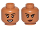 Part No: 3626cpb3019  Name: Minifigure, Head Dual Sided Female, Black Eyebrows, Red Lips, Open / Closed Mouth Smile Pattern - Hollow Stud