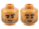 Part No: 3626cpb3157  Name: Minifigure, Head Dual Sided Black Eyebrows and Stubble, Neutral / Lopsided Open Mouth Pattern - Hollow Stud