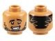 Part No: 3626cpb3158  Name: Minifigure, Head Black Eyebrows, Full Beard, Hair on Back, Zigzag Styling Pattern - Hollow Stud