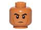 Part No: 3626pb1353  Name: Minifigure, Head Black Eyebrows, Cheek Lines, Chin Dimple, White Pupils Pattern