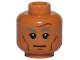 Part No: 3626pb1445  Name: Minifigure, Head Dark Bluish Gray Eyebrows, Dark Tan Bags under Eyes, Reddish Brown Cheek Lines, Forehead Crease, and Chin Dimple Pattern