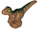Part No: 37829pb08  Name: Dinosaur Baby Standing with Dark Green Markings and Yellow Eyes Pattern